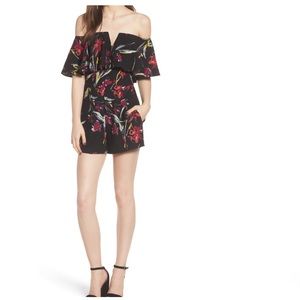 Leith Strapless Flounce Romper